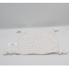 Doudou plat carré blanc ours lune étoiles CARREFOUR CMI