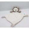 Doudou plat ours hérisson blanc marron TEX BABY