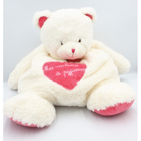 Doudou ours blanc rose Ma cachette à pyjama BABY NAT