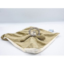 Doudou plat lion beige gris...