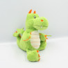 Doudou dragon vert orange KINDER