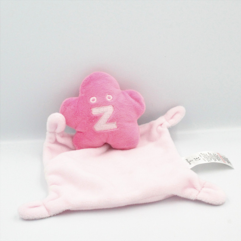 Doudou plat étoile nuage Z rose GRAIN DE BLE
