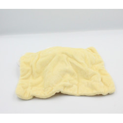 Doudou plat lapin blanc jaune NICOTOY