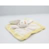 Doudou plat lapin blanc jaune NICOTOY