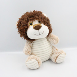 Peluche Doudou lion blanc beige marron MAX & SAX