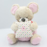 Doudou musical souris beige rose étoiles MOTS D'ENFANTS