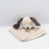 Doudou plat chien beige marron oiseau SUCRE D'ORGE