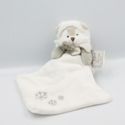 Doudou chien loup blanc gris mouchoir HISTOIRE D'OURS