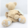 Grand Doudou ours beige écharpe bleu JOLLYBABY 50 cm