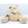 Grand Doudou ours beige écharpe bleu JOLLYBABY