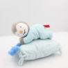 Doudou musical Tchoupi sur coussin bleu rayé NICOTOY