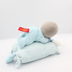 Doudou musical Tchoupi sur coussin bleu rayé NICOTOY