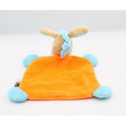 Doudou plat ane cheval beige orange bleu CP INTERNATIONAL