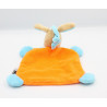 Doudou plat ane cheval beige orange bleu CP INTERNATIONAL