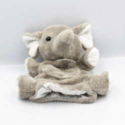 Doudou plat marionnette éléphant gris HISTOIRE D'OURS