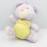 Peluche Puffalump ours mauve salopette jaune BIKIN