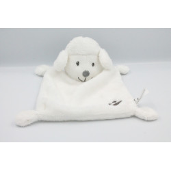 Doudou plat mouton blanc gris empreinte NICOTOY