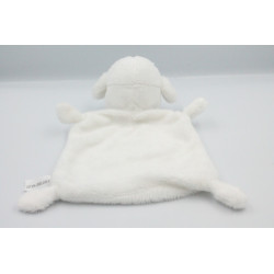 Doudou plat mouton blanc gris empreinte NICOTOY