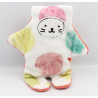 Doudou plat lapin blanc rouge pois Double face CATIMINI