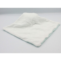 Doudou plat panda blanc bleu noir triangles SIPLEC