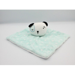 Doudou plat blanc bleu noir triangles SIPLEC