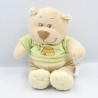 Doudou ours beige vert ruche abeilles BENGY
