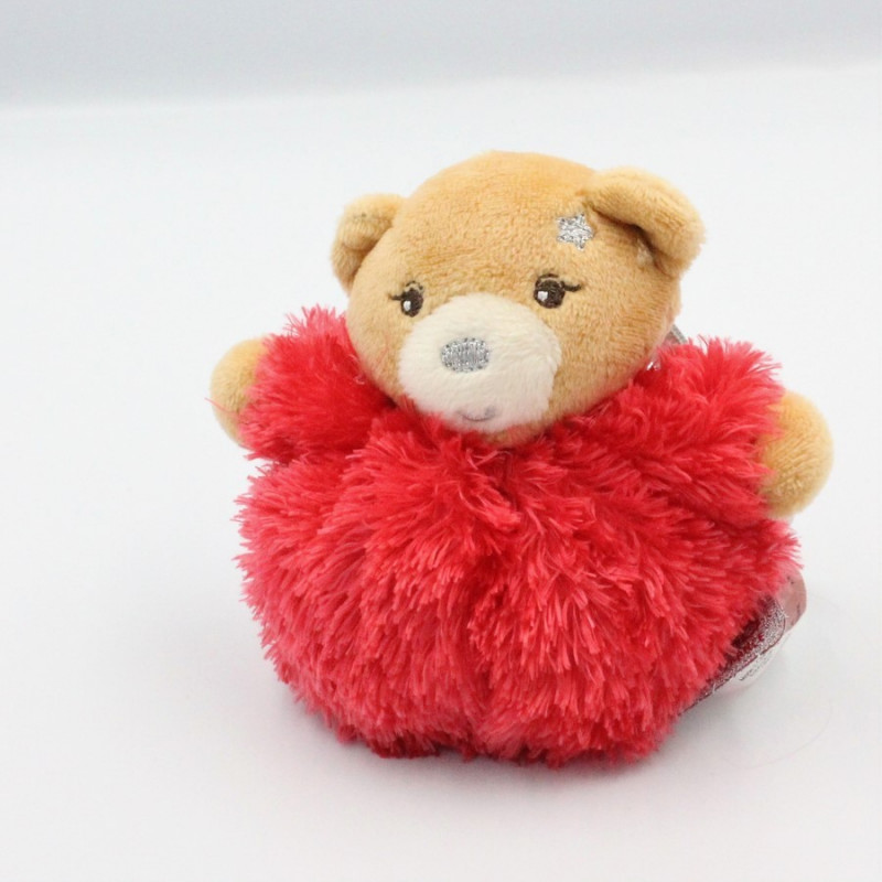 Mini doudou ours rouge Fur fourrure KALOO
