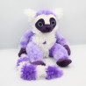 Peluche lémurien mauve violet blanc coeurs WILD REPUBLIC