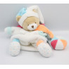 Doudou et compagnie marionnette ours blanc bleu rose étoiles Unicef