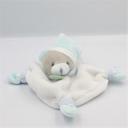 Doudou plat ours blanc bleu BABY NAT