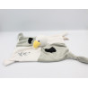 Doudou plat oiseau mouette grise blanche noir RODA