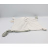 Doudou plat oiseau mouette grise blanche noir RODA