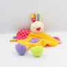Doudou plat lapin orange rose violet vert Explorer BABYSUN