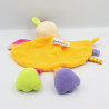 Doudou plat lapin orange rose violet vert Explorer BABYSUN