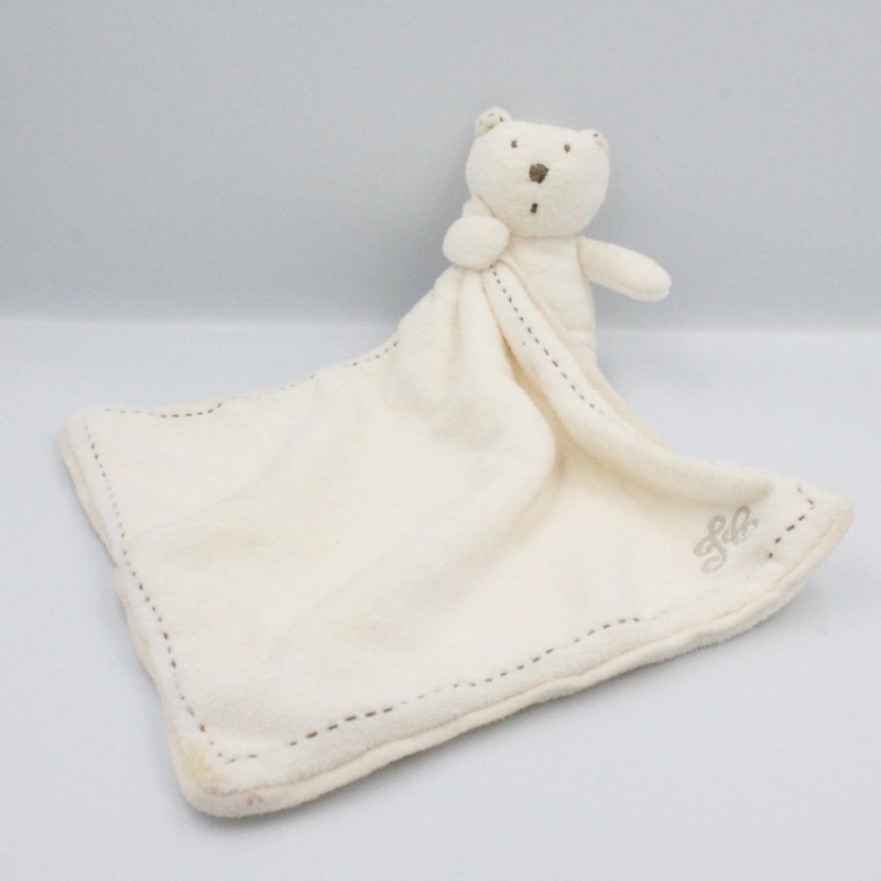 Doudou ours blanc mouchoir TARTINE ET CHOCOLAT