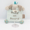 Doudou chien bleu gris BABY ON BOARD NATTOU