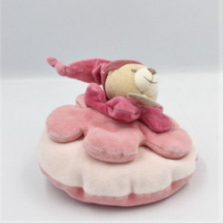 Doudou et compagnie ours rose col étoile carambole Petit Modéle