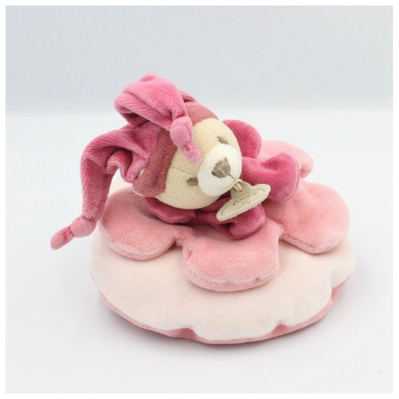 Doudou et compagnie ours rose col étoile carambole Petit Modéle