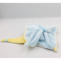 Doudou et compagnie plat ours blanc bleu ciel jaune lot de 2