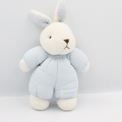 Doudou lapin blanc bleu NOUNOURS