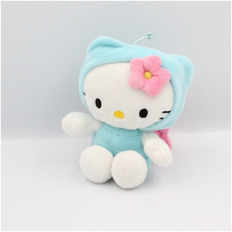 Doudou chat HELLO KITTY déguisé en papillon bleu SANRIO LICENSE