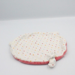 Doudou plat rond rose blanc étoiles éléphant U TOUT PETITS