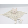 Doudou plat loup beige blanc rayé ORCHESTRA