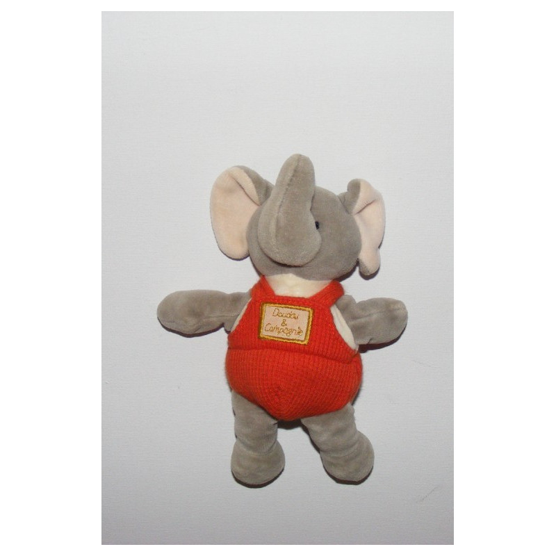 Doudou et Compagnie  Éléphant salopette orange