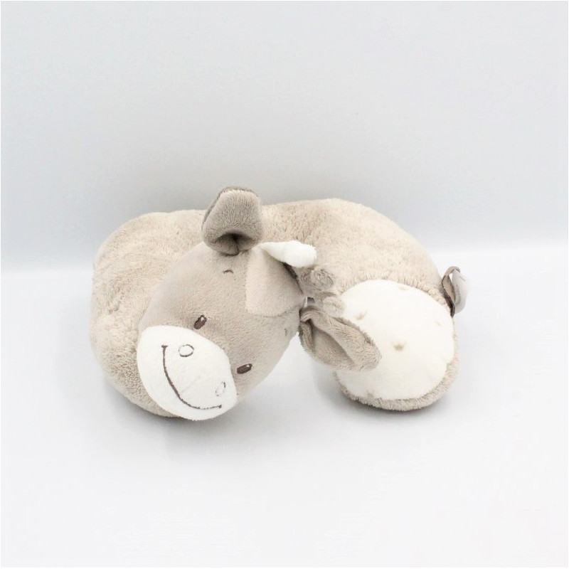 Protège cou Doudou cheval beige marron blanc couronnes NATTOU