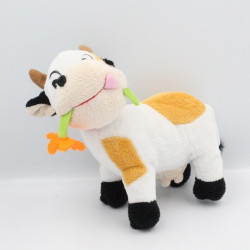 Doudou vache blanche noir marron fleur DII