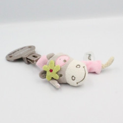 Attache tétine doudou girafe vache grise rose Alyzée NATTOU