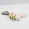 Attache tétine doudou girafe vache grise rose Alyzée NATTOU