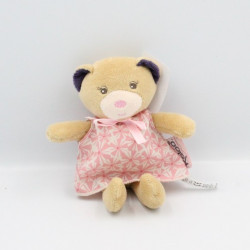 Mini Doudou ours beige rose...
