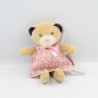 Mini Doudou ours beige rose violet Petite rose KALOO